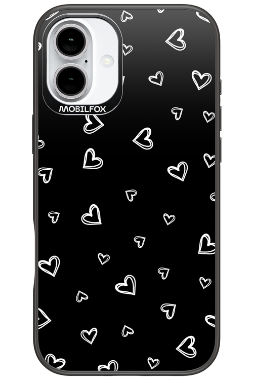 Monochrome Hearts 2.0 - Apple iPhone 16 Plus
