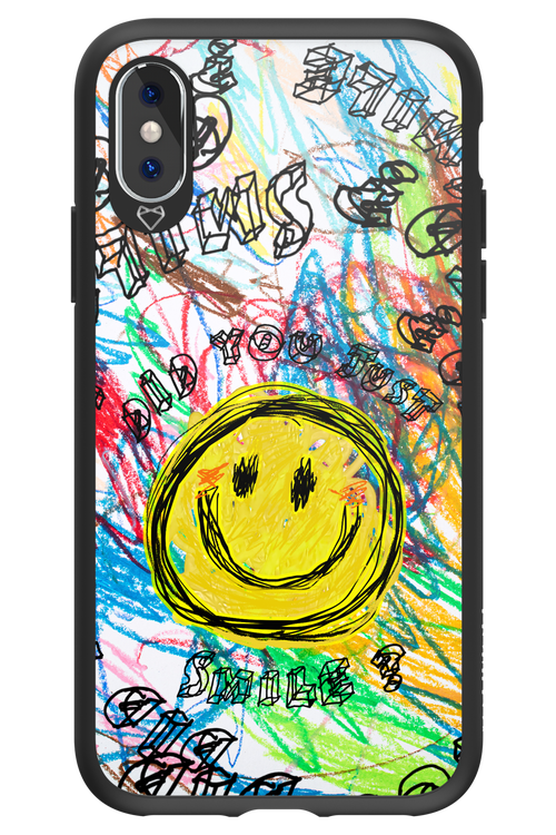 Crayon Smiley Colorful - Apple iPhone X