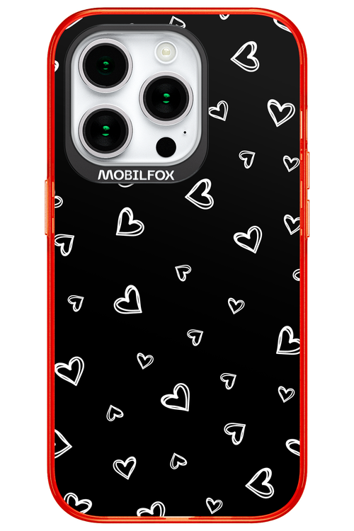 Monochrome Hearts 2.0 - Apple iPhone 15 Pro