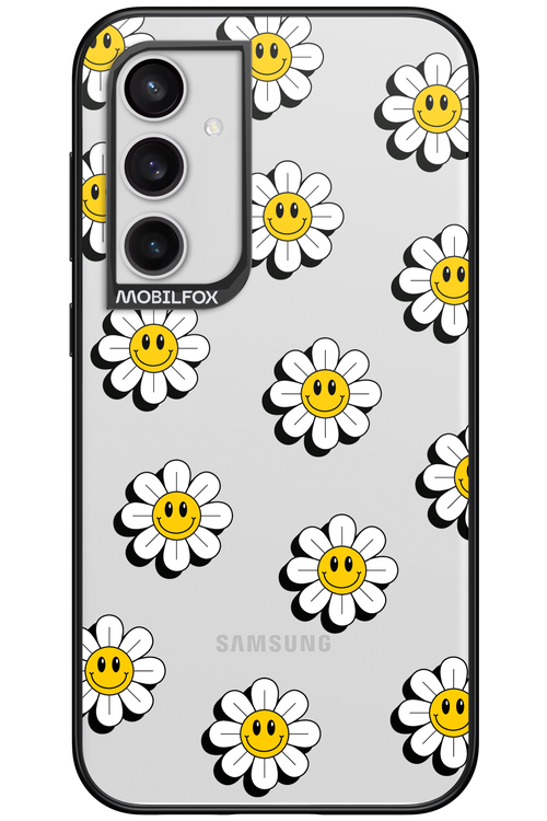 Smiley Flowers Transparent - Samsung Galaxy S23 FE