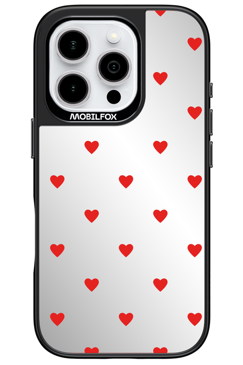 Mini Hearts Red Mirror 2.0 - Apple iPhone 16 Pro