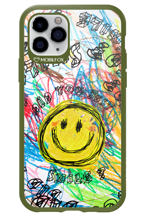 Crayon Smiley Colorful - Apple iPhone 11 Pro